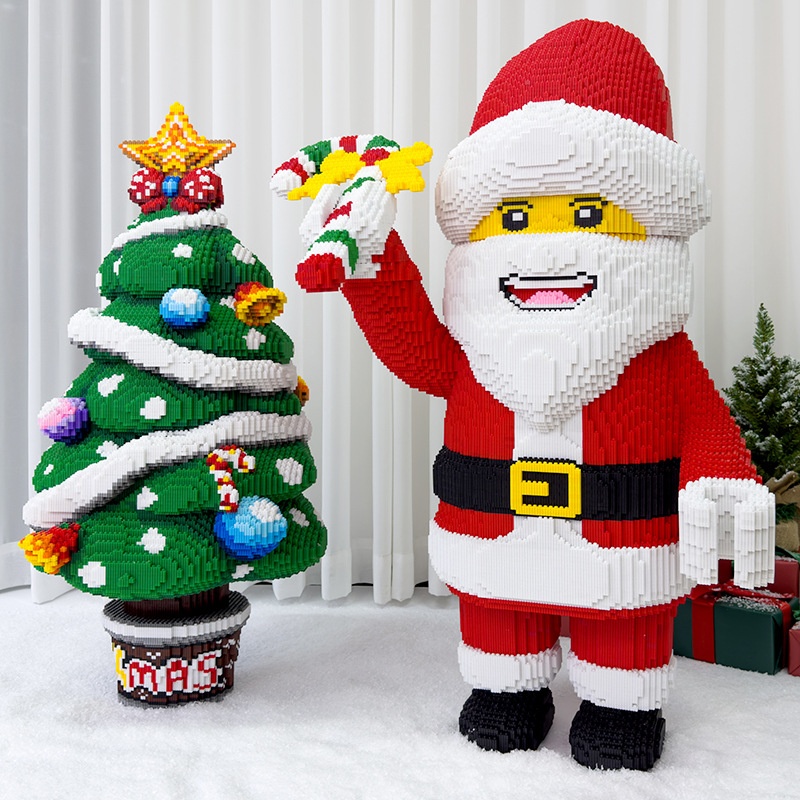 Santa Claus And Snowman Creative Cartoon Building Blocks–Mini Diamond Small Brick Educational Toy For Kids