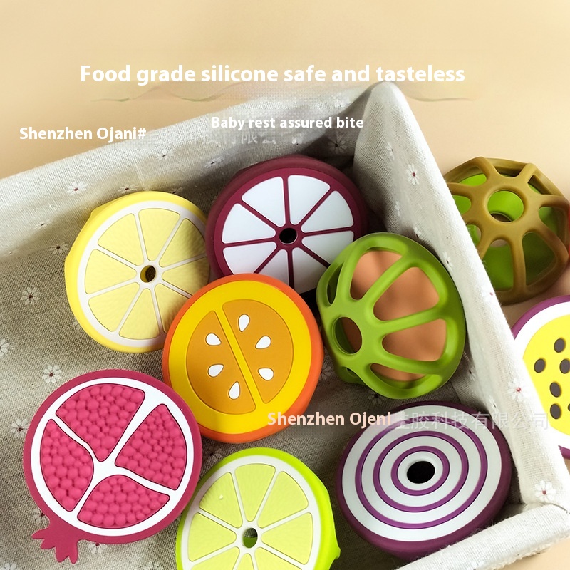 Baby Food Grade Silicone Teether Hollow Fruit Hand Grasping Ball Teething Toys Teething Period Anti-sucking Hand Toys