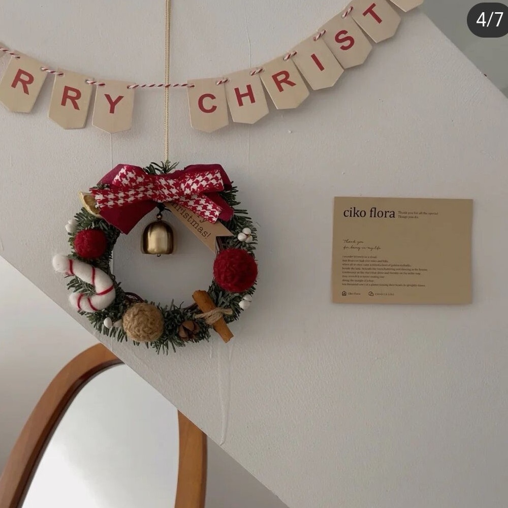 Christmas Gift Decorations Wreath Rattan Ring Pendant Window Atmosphere Layout Props Home Door Hanging Gift