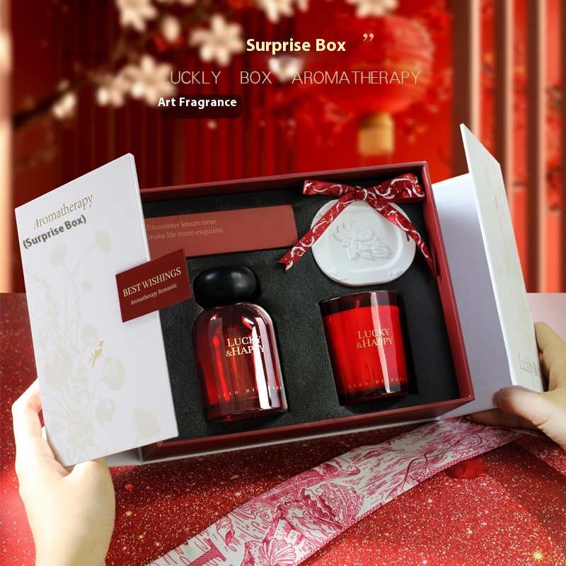 Year Aromatherapy Candle Gift Box Red Aromatherapy Gift Suit Premium Aromatherapy Gift Christmas Gift