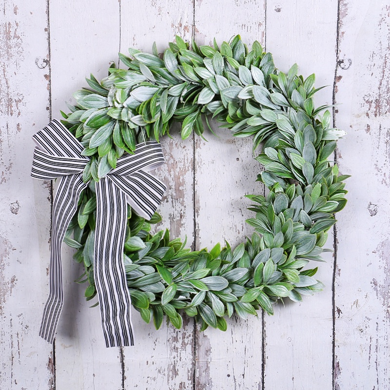 's Rabbit Ear Grass Wreath,Hong Kong Love Classic Striped Bow Wreath,Mall Window Rattan Ring Ornament
