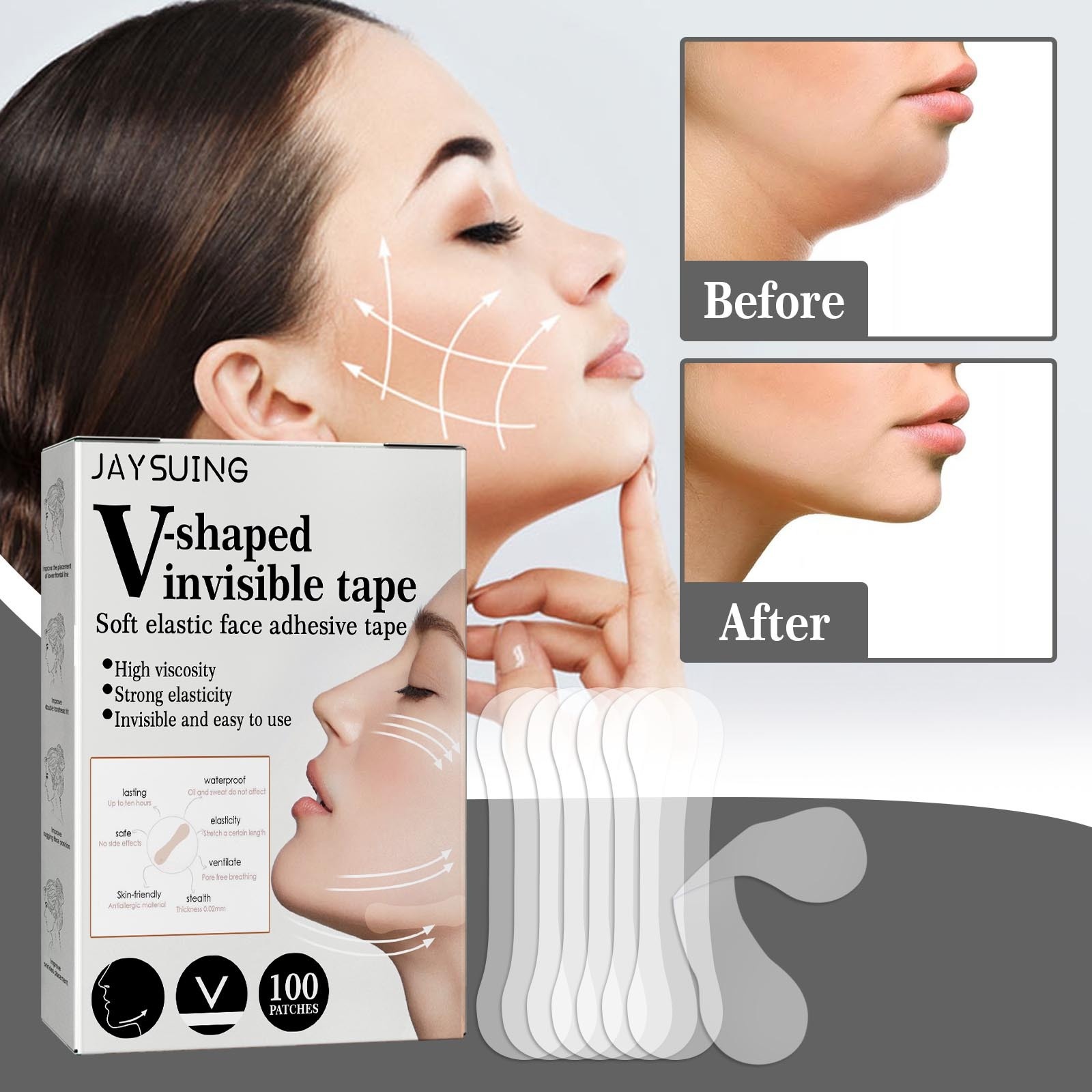 V-shaped Lifting Invisible Patch Face Lifting Patch Fades Fine Lines Lifting And Tightening Chin Muscle Shaping Patch Contraction Patch
