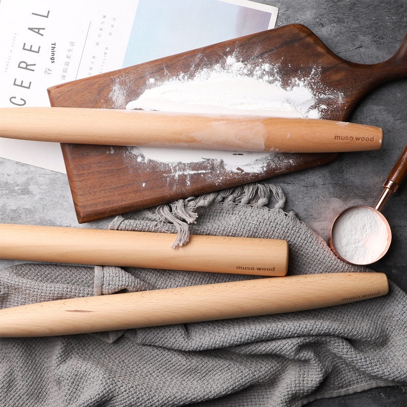 Beech Solid Wood Rolling Pin For Rolling Dumpling Sk,Dumpling Skin Rolling Pin,Kitchen Tool With Custom