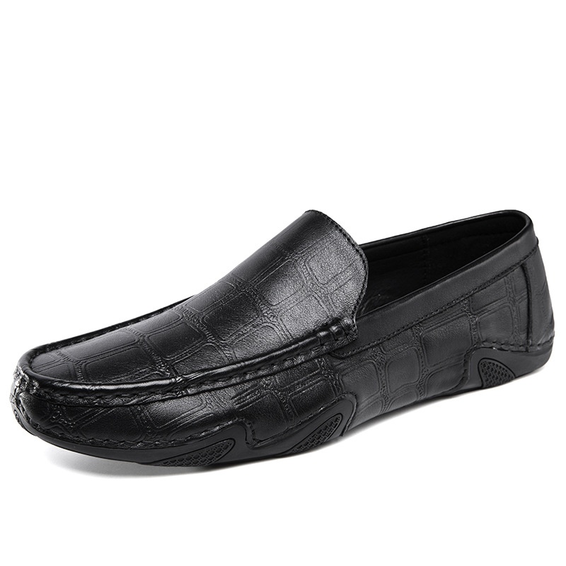 All-match Casual Men's Leather Shoes For All Seasons,Fashionable Octopus Genuine Leather Moccas,Convenient Slip-on Driving Shoes
