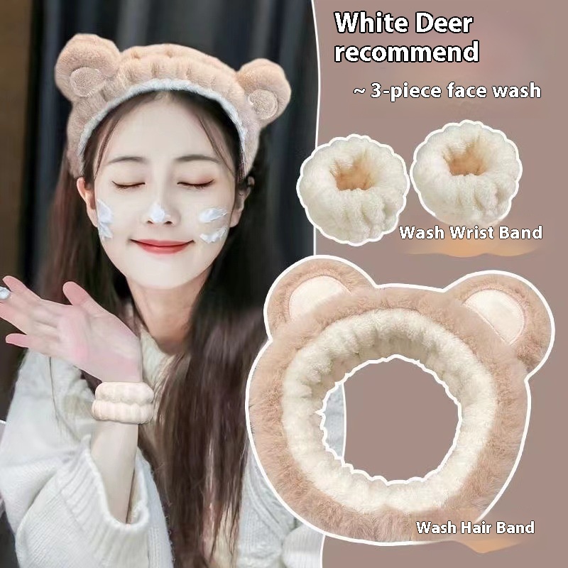 Face Wash Hair Band Wrist Band Waterproof And Moisture-proof Artifact Hair Band For Women's Application Mask Special Bear Hair Band