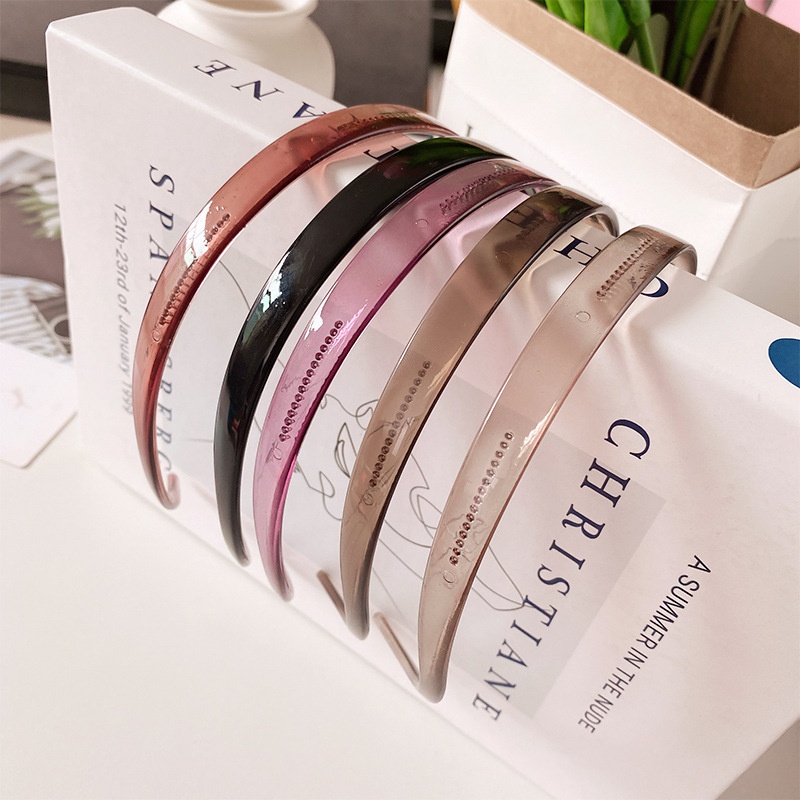 Japanese And Korean Simple Transparent Resin Headband Women's Face Washing Non-slip Hair Pressing Headband Thin Female Hairpin Net Celebrity Men's Headwear