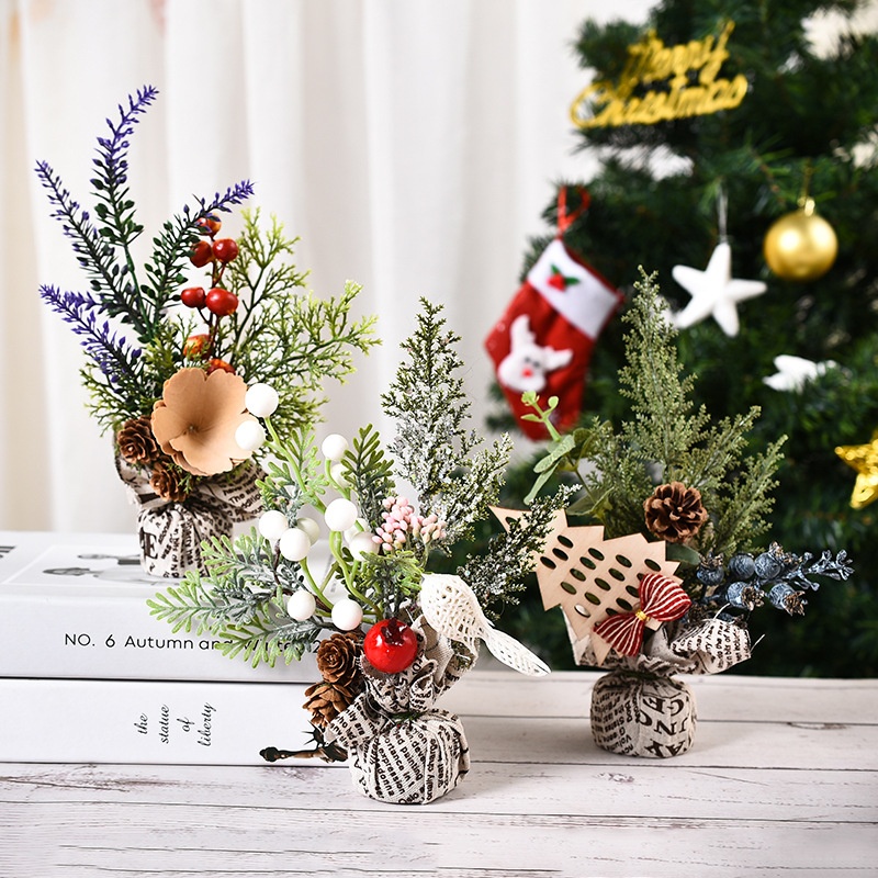 Hong Kong Love Christmas Home Desktop Christmas Tree Simple Mini Christmas Tree Decoration Window Tree Photo Props