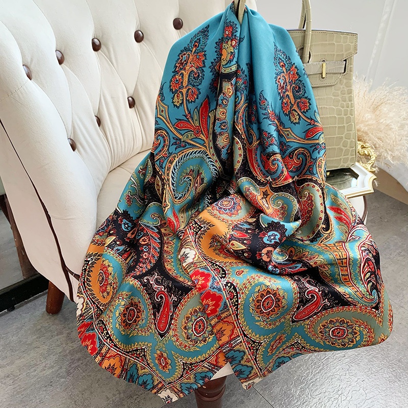 Hangzhou Silk High-grade Mulberry Silk Scarf Women's Spring And Autumn All-match Fashion Silk Scarf110 Large Square Scarf Shawl
