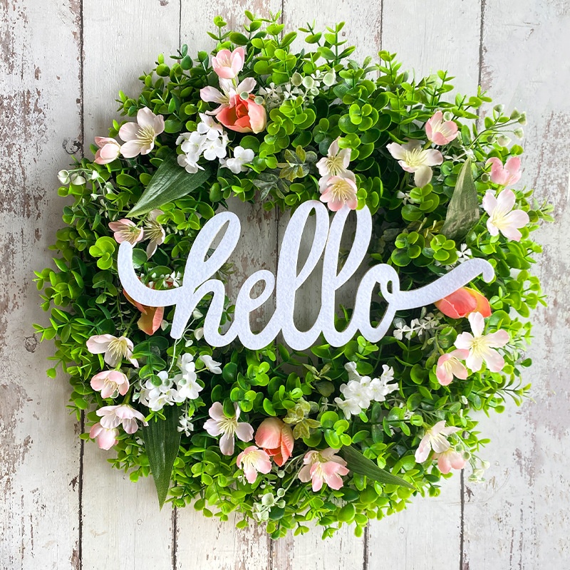 Spring Eucalyptus Letter Wreath Hello Welcome Door Hanging Wreath Party Scene Layout Props