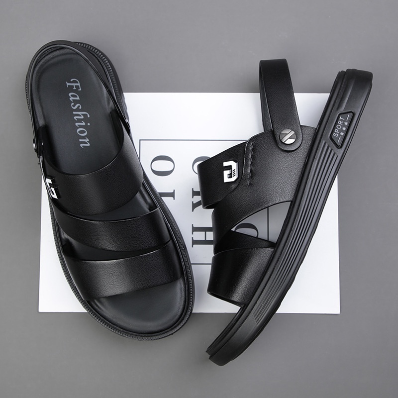 Summer Men's Sandals Genuine Leather Two-wear Casual Beach Shoes Sandals Outdoor Soft Cowhide Men's Shoes