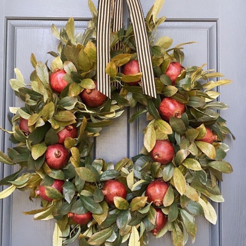 Hong Kong Love Products Green Plants Front Door Hangings Harvest Festival Pomegranate Wreath Decorations Autumn Series