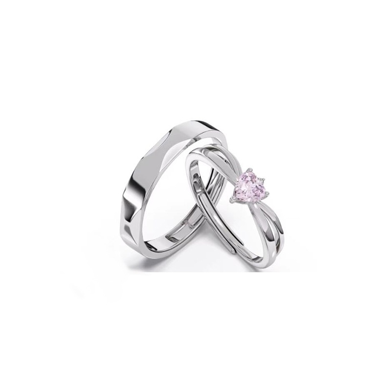 S925 Sterling Silver Rings One Pair Korean Simple Niche Design High-end Silver Jewelry