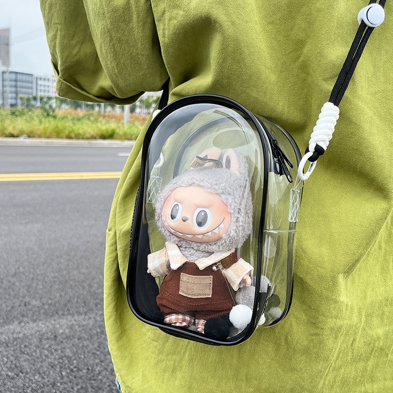 Cotton Doll20cm Pain Bag High Transparent15cm Doll Outing Bag Single Shoulder Bag Pull Cloth Sugar Glue Walking Baby Bag