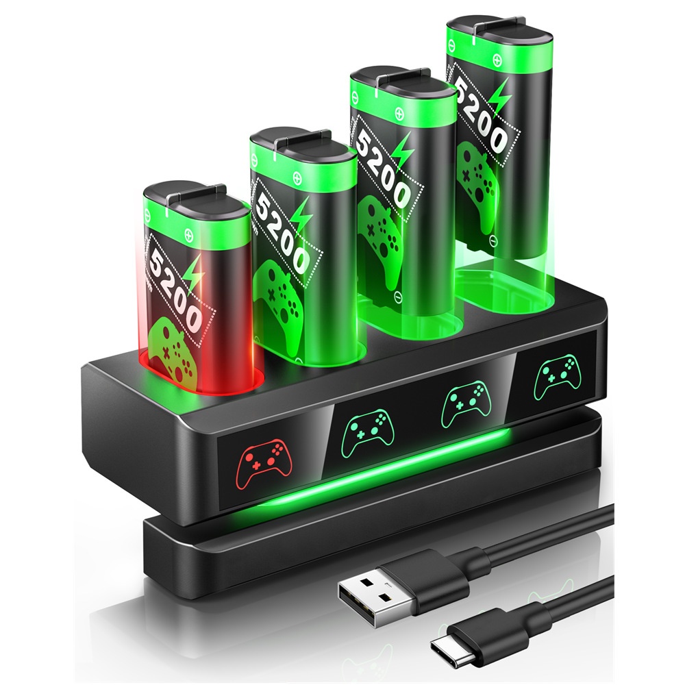 Xbox Controller Battery Pack-4-in-1 Charging Dock For Xbox One/Series X/SWireless Controllers