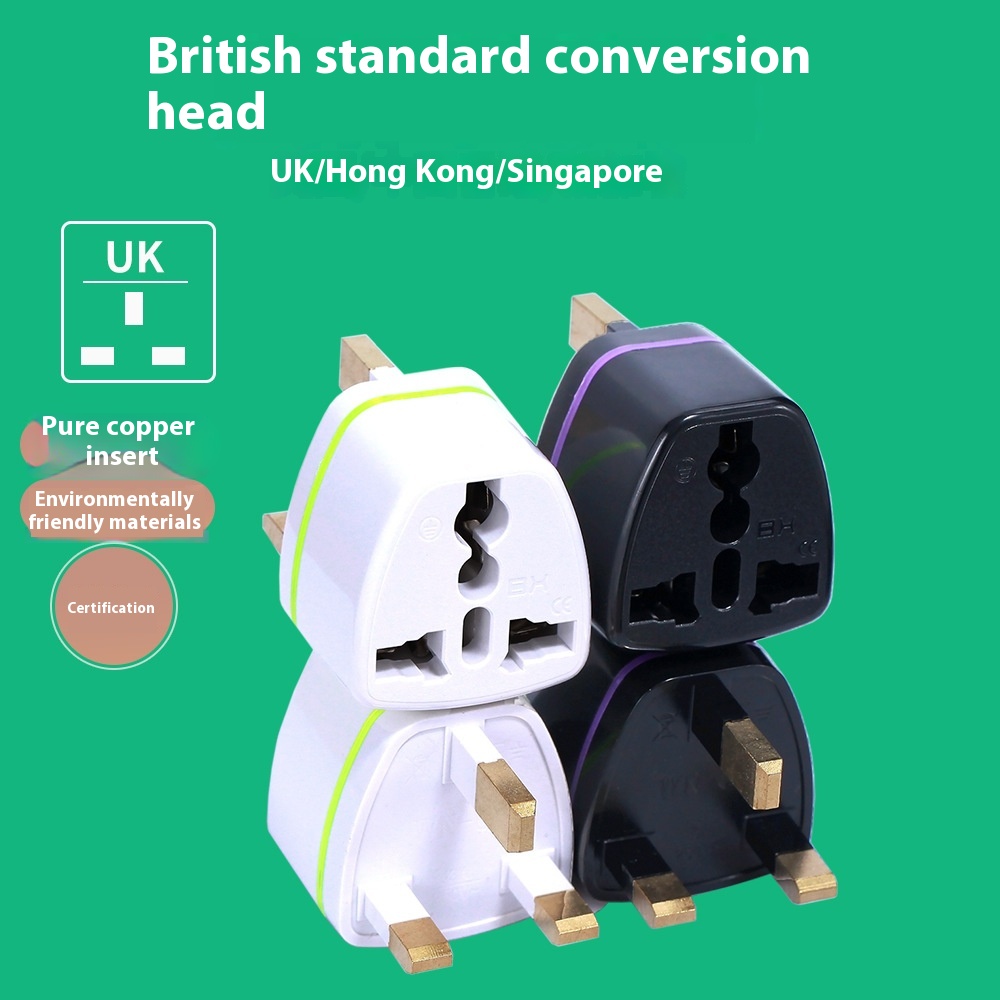 Pure Copper British Standard Conversion Plug British Standard Hong Kong Version Adapter UKSingapore Malaysia Plug Conversion