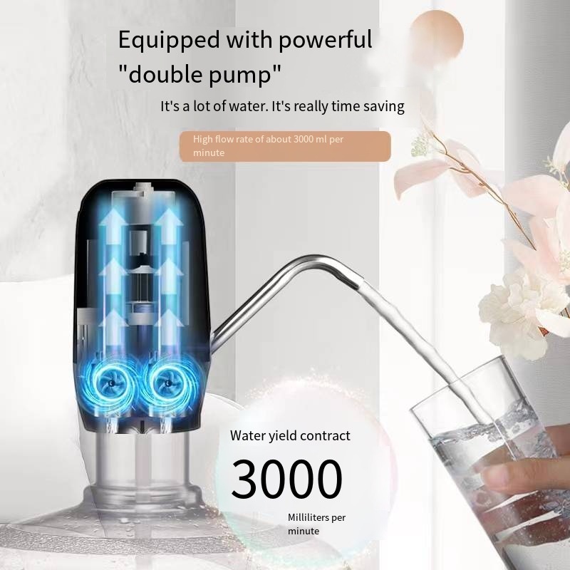 Double Pump3 LLarge Flow Drinking Water Pump Household Bottled Water Electric Pump Silent Water Machine