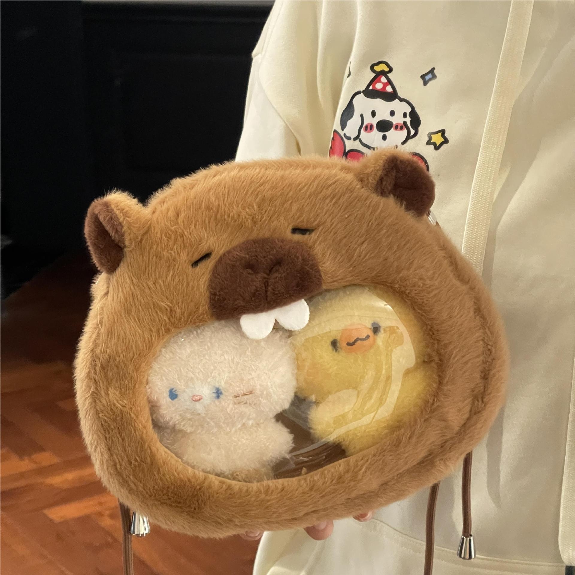 Duoai Genuine Maillard Capybara Messenger Bag Cute Daily Capybara Plush Sun Baby Pain Bag