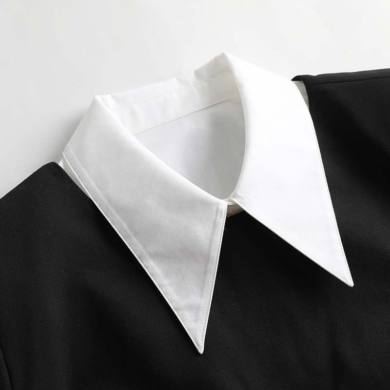 Women's White Pointed Collar Adjustable Design Niche Viscose Cotton Temperament Commuter Shirt Fake Collar