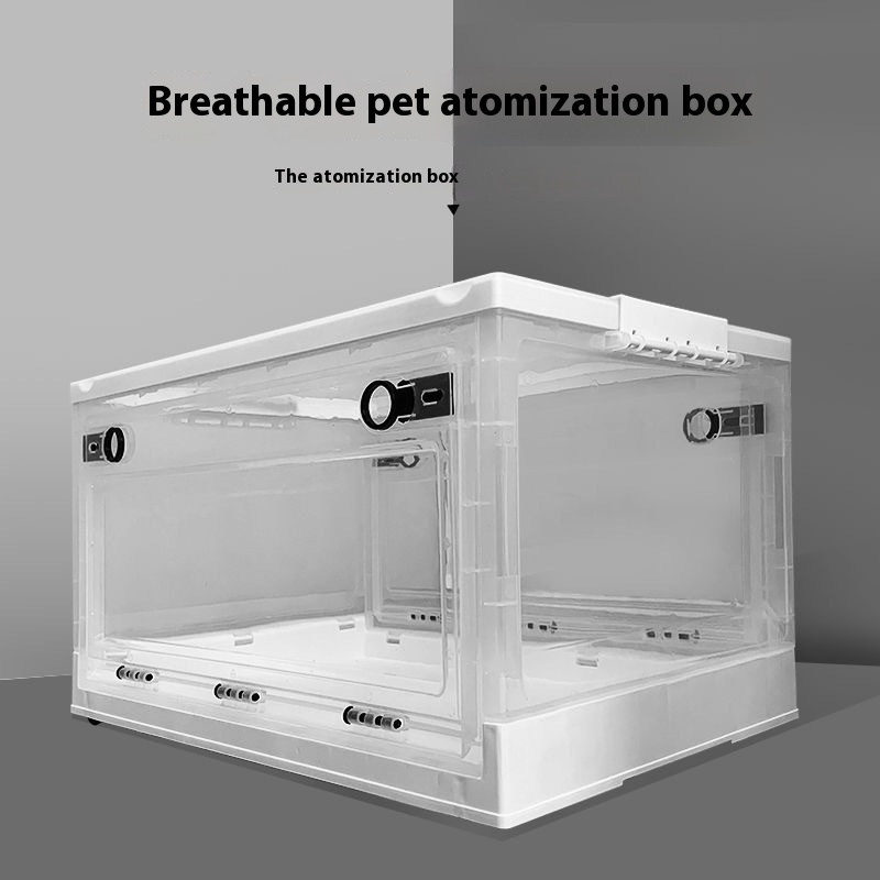 Pet Atomizer Box Oxygen Box Oxygen Box Folding Breathable Cat Cage Dog Cat Special Oxygen Atomizer Box
