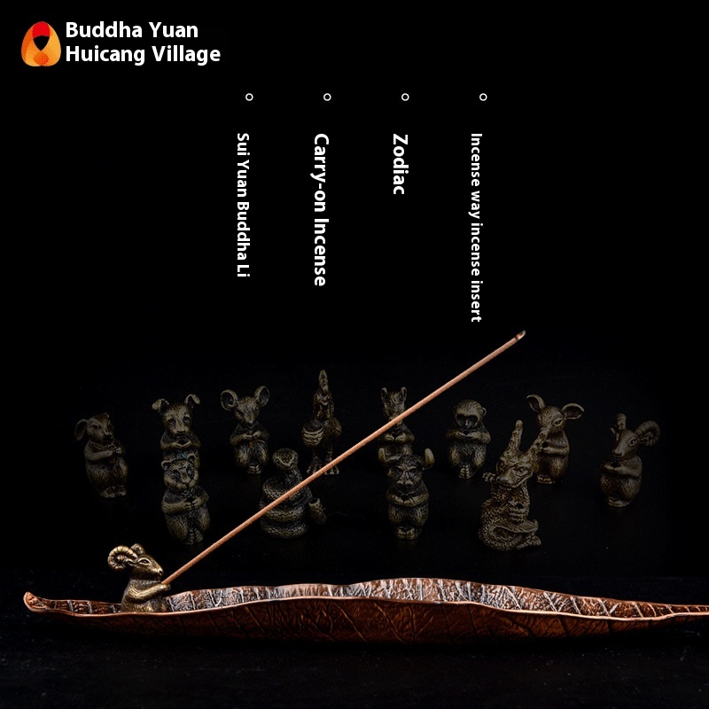 Buddha's Edge Fragranceert Small Copper Zodiac Animal Indoor Creative Sleeping Fragranceert Ornaments Fragrance Holder