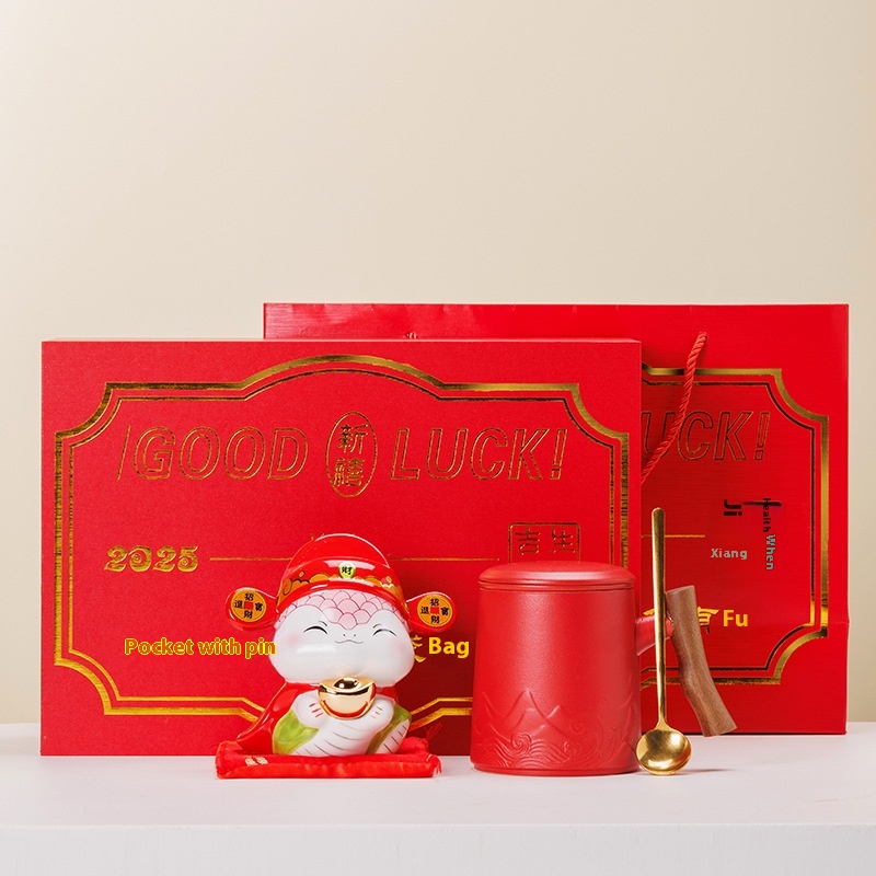 Year Of The Snake Ornaments Blessbag Snake Creative Ceramic Piggy Bank Ornaments Office Cup Cashier Shop Opening Home Gifts