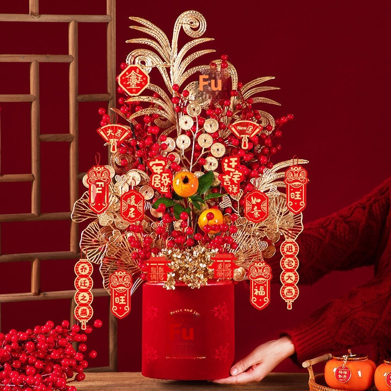 Housewarming Supplies Decoration Fortune Fruit Bucket Ornaments Moving Gifts Living Room Porch Hug Bucket Housewarming Gifts