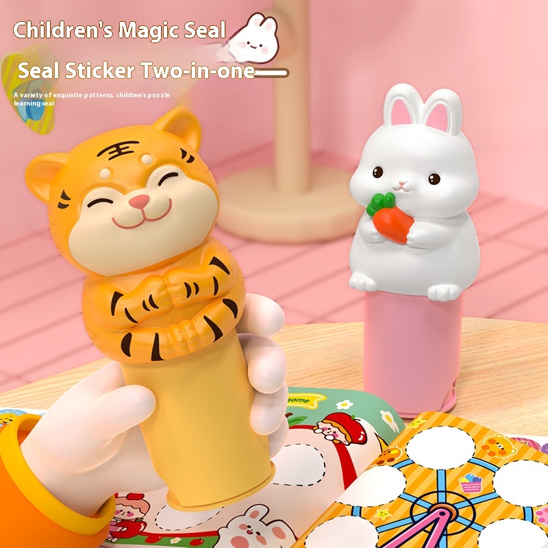 Cute Magic Seal Children's Handmade Diy Stickers Seamless Waterproof Boys And Girls Cartoon Handbook Educational Toys