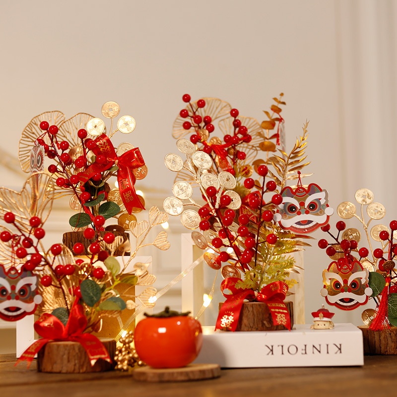 He Snake Spring Festival Year Supplies Decoration Desktop Ornaments Opening Business Fortune Fruit Holly Red Fruit