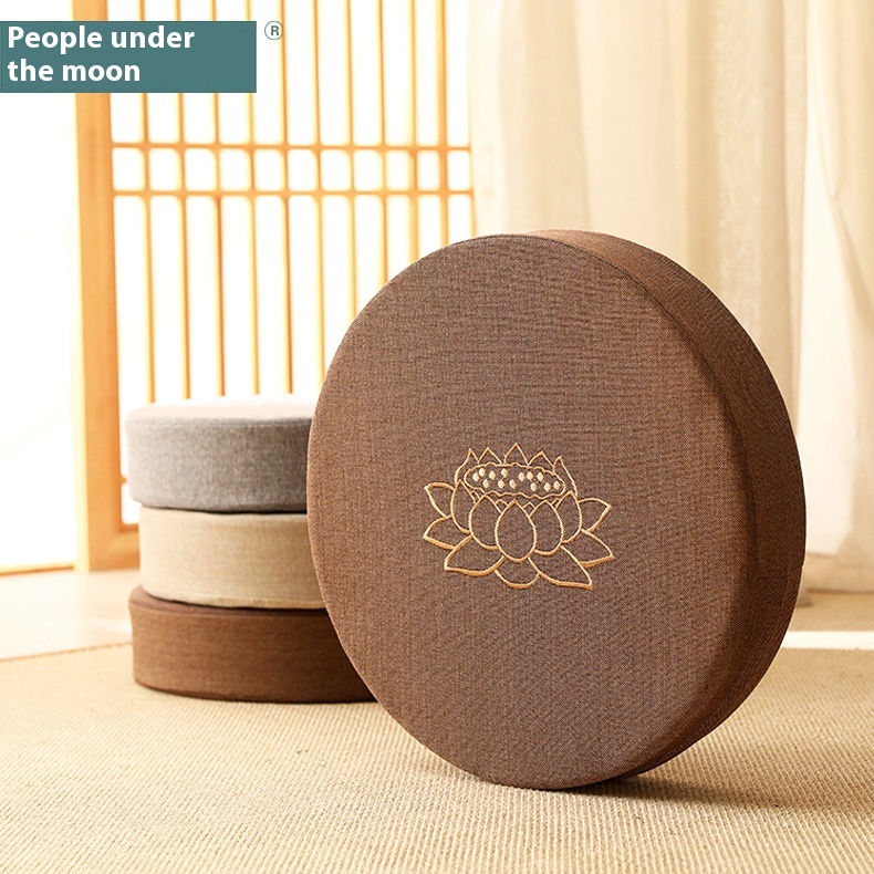 High-end Embroidered Fabric Futon Cushion Meditation Cushion Buddha-worshipping Cushion Chinese Style Kang Table Cushion Single Lotus