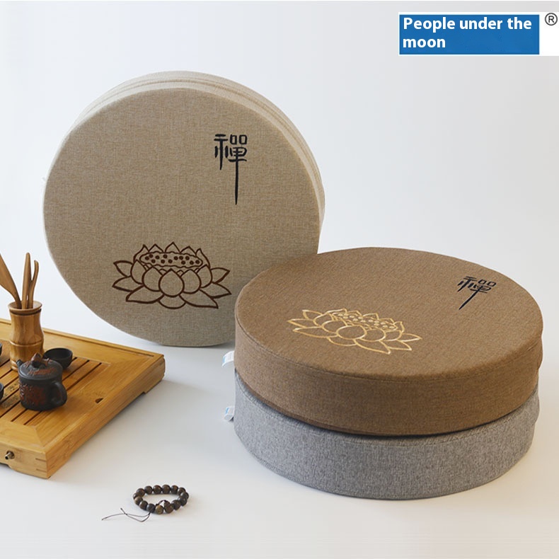High-end Embroidered Futon Cushion Fabric Round Tatami Balcony Bay Window Thickened Meditation Payer Cushion Cushion