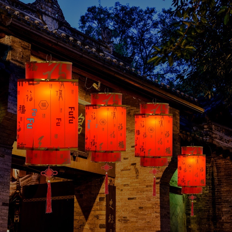 Chinese Outdoor Waterproof Advertising Lantern Balcony Hanging Lantern Korean Style Lantern Sheepskin Chandelier Outdoor Red Lantern