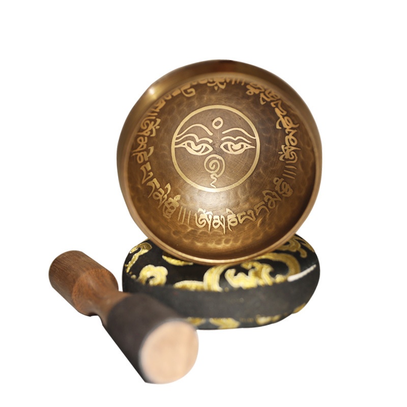 Singing Bowl尼泊尔手工锤纹经文瑜伽冥想禅修静心佛音钵