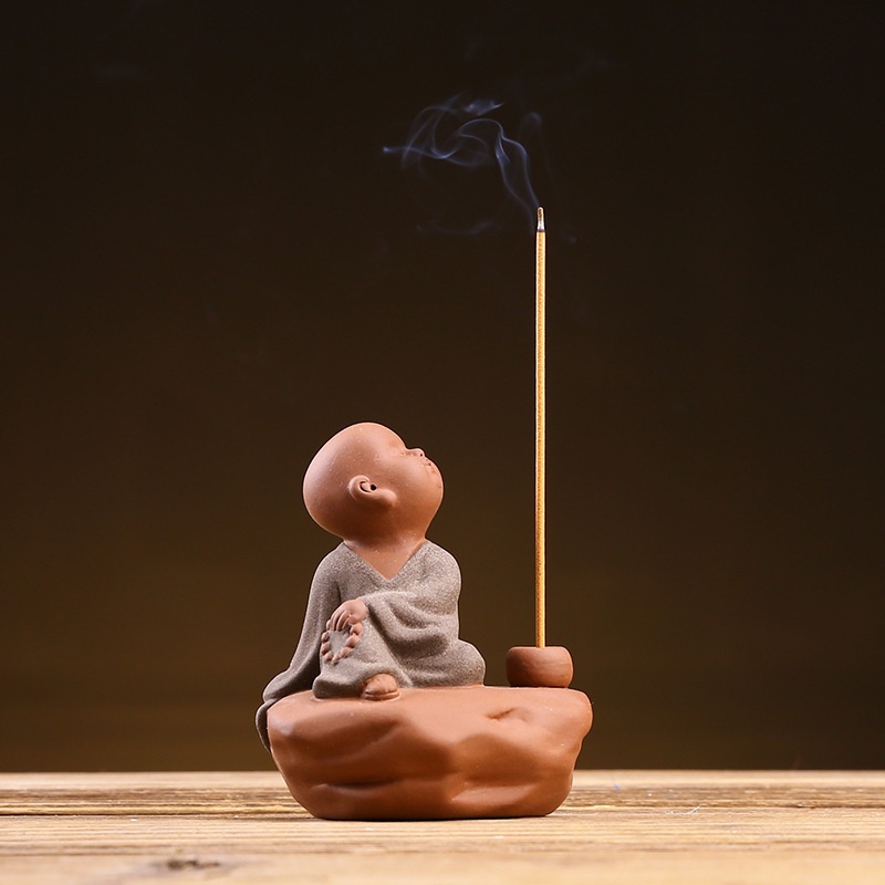 Zisha Little Monk Line Incenseert Zen-like Incense Sandalwood Stove Household Indoor Incense Seat Tea Pet Line Incense Stove Ornaments