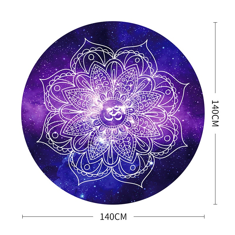 Meditation Mat Suede Natural Rubber Round Yoga Mat High Temperature Digital Printing Sweat-absorbent Printing Meditation Mat