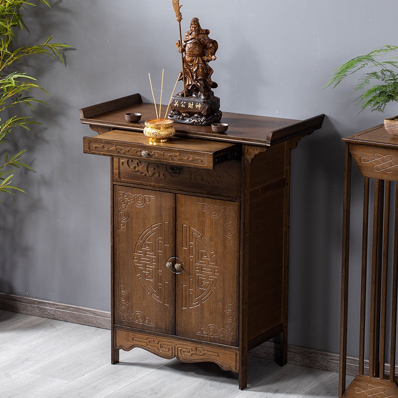 Gongtai Table Home Central Hall Altar Incense Table Taiwan Chinese Style Solid Wood Buddha Niche Cabinet Guan Gong God Of Wealth Buddha Altar Offering Table