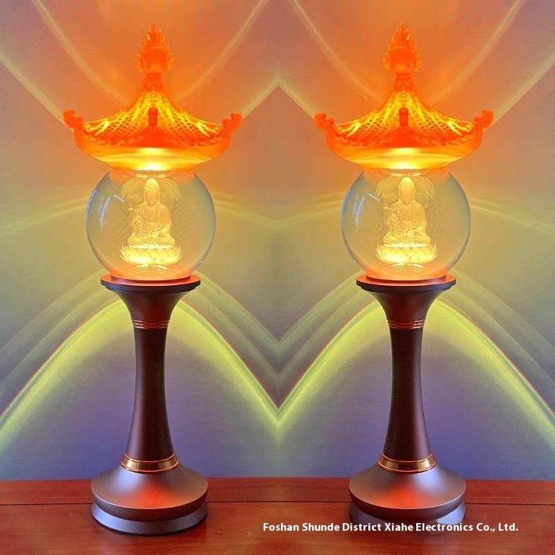 Lotus Lamp Crystal Palace Lamp Advanced Led Plug-in Lamp Everbright Lamp Home Buddha Platform Guanyin Buddha Lamp