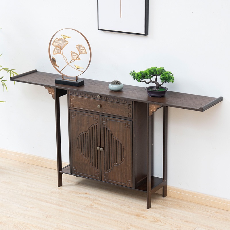 Chinese Style Entrance Table Home Lengthened Table Entrance Hall Entrance Cabinet Wall-side Narrow Style Zen View Desk