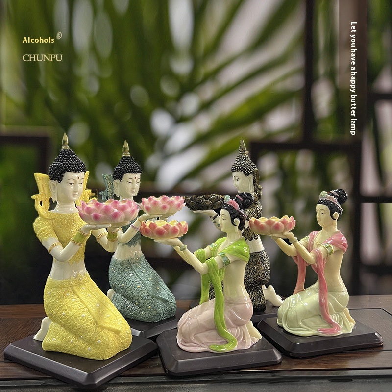 Flying Fairy Candle Holder4-hour Butter Lamp Holder Buddha Hall Point Changming Shape For Lamp Holder Home Exquisite Buddha Table8