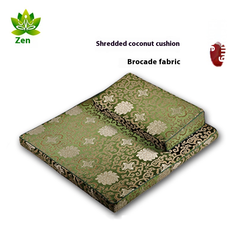 Coconut Shredded Cushion Brocade Brocade Meditation Buddhist Payer Meditation Static Cushion Buddhist Hall Zen Cushion Coconut Brown Slope Folding Kneeling Cushion