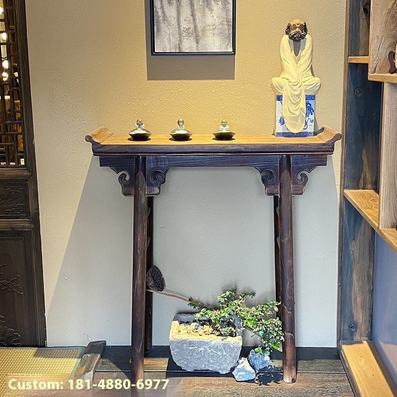 Old Elm Antique Piece Solid Wood Entrance Zhongguan Piao Piao Piece Ming And Qing Dynasty Classical Buddha Table Home Fragrance Piece
