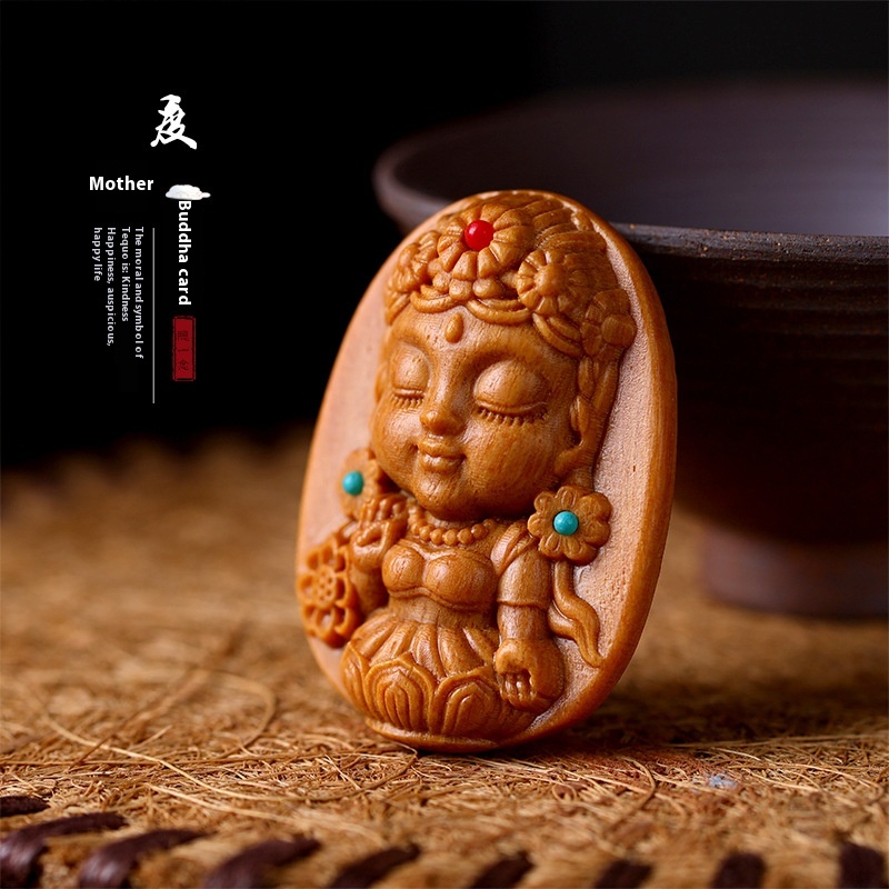 Wooden Tara Amulet Selected From Natural Sandalwood,High-quality Red Sandalwood,Carefully Carved Buddhist Zen Pendant