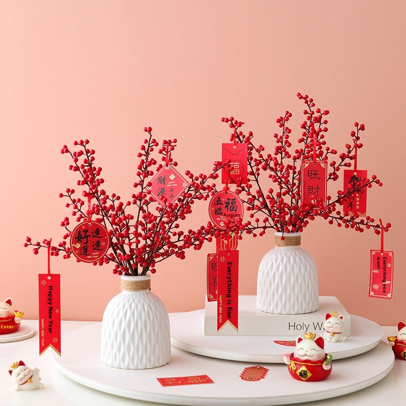 Fortune Fruit Fake Flower Simulation Flower Decoration Living Room Decorations Year Decoration Ornaments Flower Engagement Decoration Ornaments