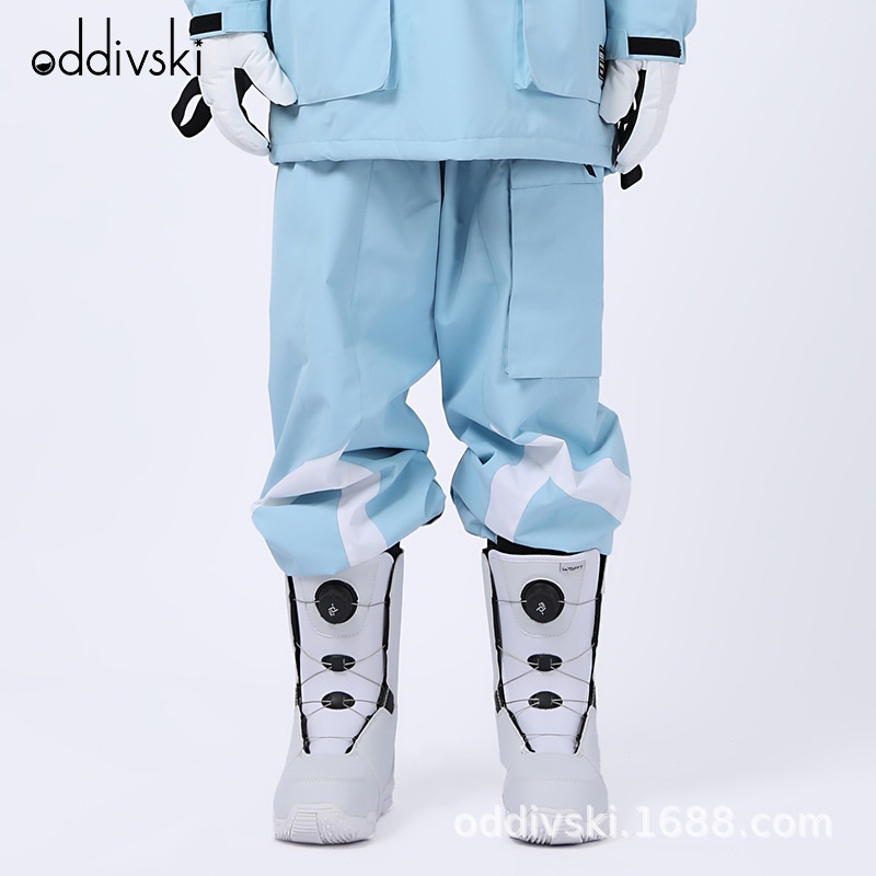 Oddivski Snowboard Suit Men's Winter Ski Suit Thickened Hooded Professional Waterproof Double Board Ski Pants