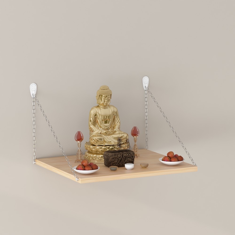 God Of Wealth Buddhist Shrine Home Worship Table Buddha Worship Table Shrine Rack Storage Rack Wall-mounted God Of Wealth Cabinet Punch-free
