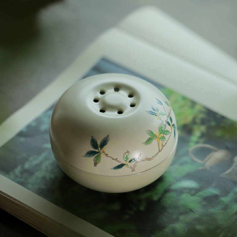 Plant Ash Flower Incense Burner Retro Line Incense Incense Holder Zen Aromatherapy Burner Home Ceramic Creative Small Incense Burner