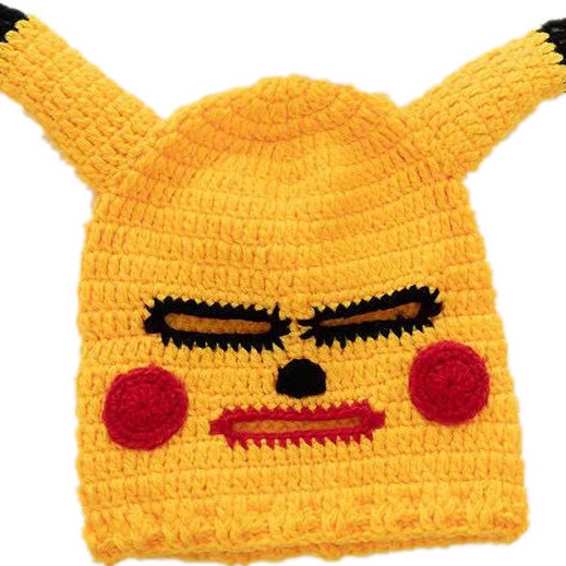 Pikachu Headgear-Funny And Cute Knit Mask,Hilarious Balaclava Style Face Cover