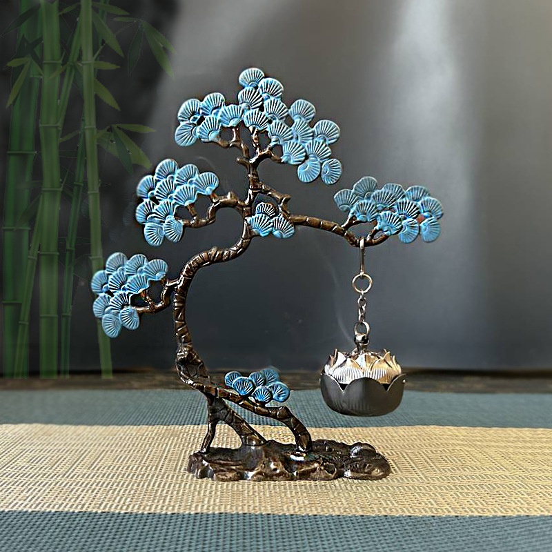 Popular Mini Welcoming Pine Crane Incense Burner Lotus Hanging Stove Home Indoor Small Auspicious Cloud Incense Burner Creative Ornaments Stove