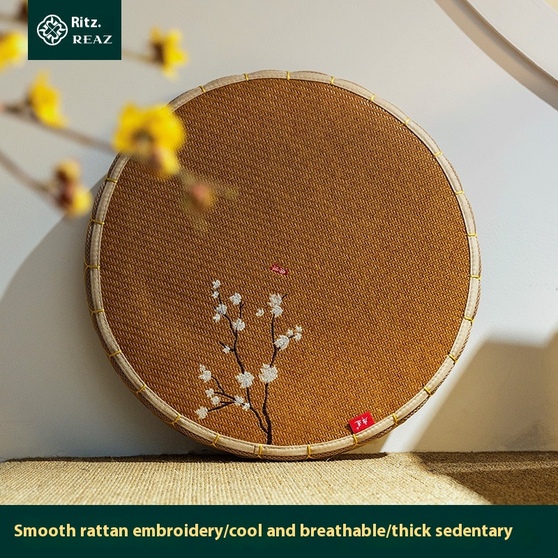 Ruizi Vine Grass Mat Meditation Meditation Mat Tea Room Road Japanese Futon Floor Fabric Cotton And Linen Coconut Brown Round Mat Kneeling