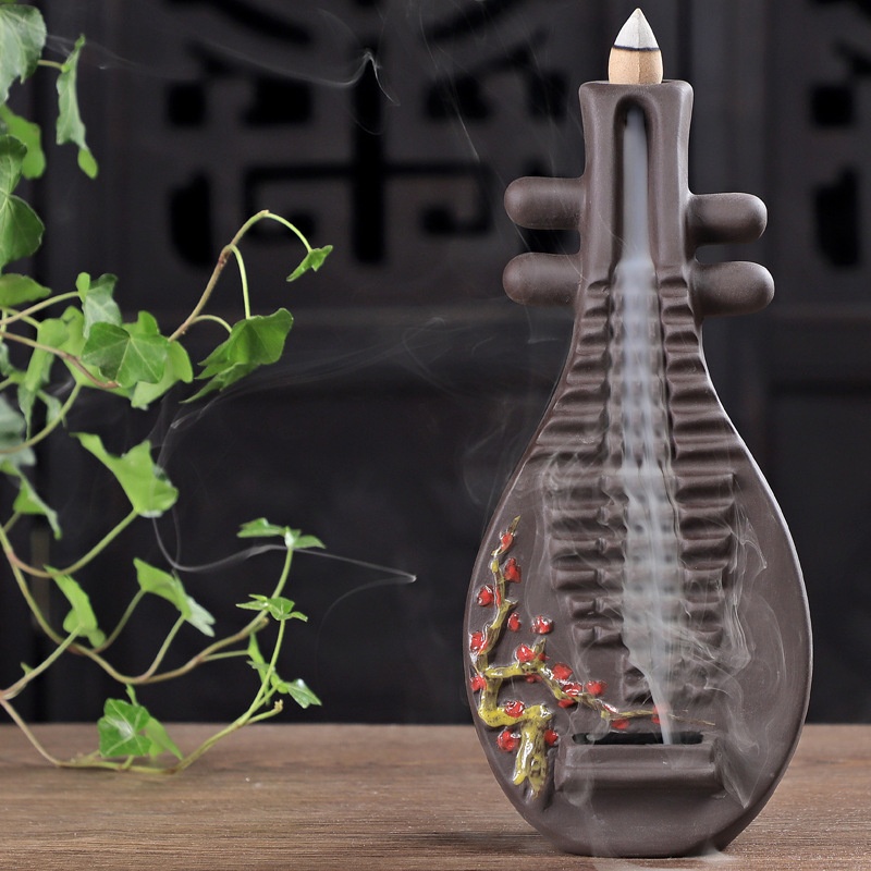 Backflow Incense Burner Ceramic Pipa Creative Ornaments AVariety Of Aromatherapy Burners Zen Little Monk Lotus Mountain Stream