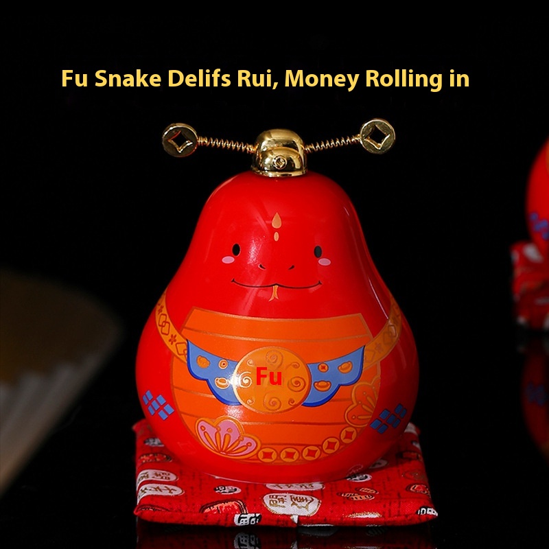 Lucky Snake Ceramic Zodiac Creative Piggy Bank Ornaments Year Of The Snake Accompanying Gift Company Opening Auspicious Decorations For Spring Festival